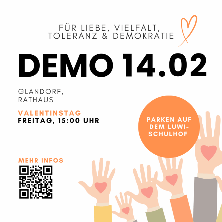 Einladung zur Demo für Liebe, Vielfalt, Toleranz & Demokratie